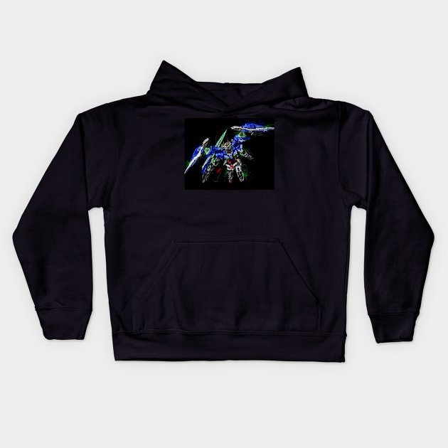 Gundam 00 raiser Kids Hoodie by Shawngkolon